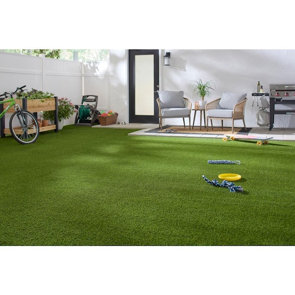 Lifeproof with Petproof Technology - Premium Pet Turf 12 ft. Wide x Cut to Length Green Artificial Grass Turf