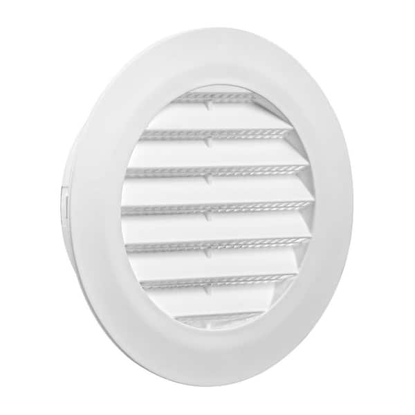 Plastic Flush-Mount Round Vent with Friction-Fit Collar, White (4 in.)