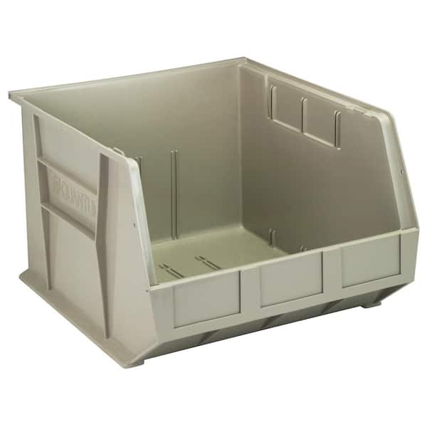 QUANTUM STORAGE SYSTEMS Ultra Series 27.00 Qt. Stack and Hang Bin in Stone (3-Pack)