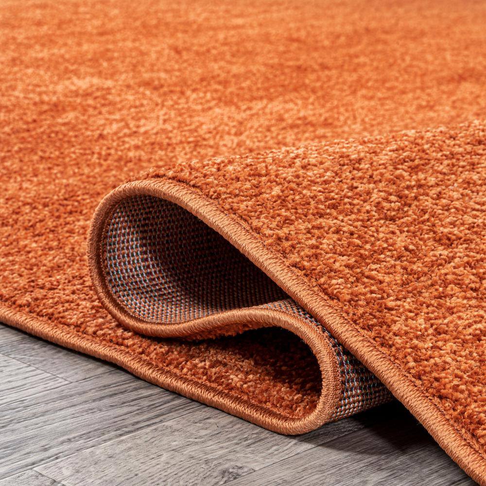 Haze Solid Orange Synthetic 10' x 14' Reversible Area Rug