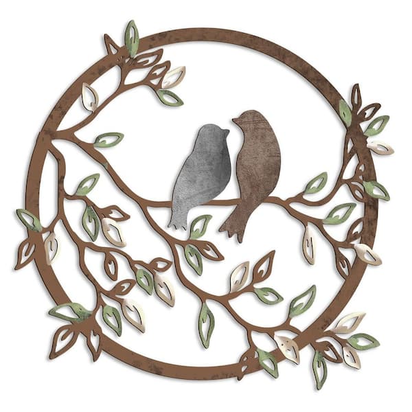 Unbranded 1-Piece Silhouette Bird Art Decor 11.8 in. x 11.8 in. Metal Work, Dark Color