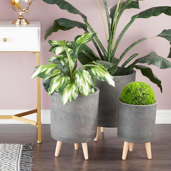 Large Planters, 25, 22 & 18 Cm Eco Friendly Indoor Plant Pots, Melange  Colours 