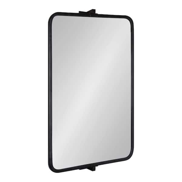 Kate and Laurel Elijah 20.00 in. H x 31.75 in. W Rectangle Metal Framed Black Mirror