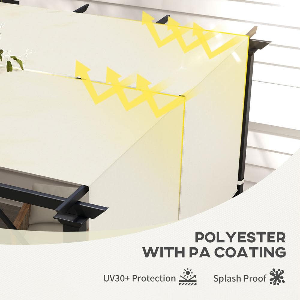 Outsunny UV Protection Beige Polyester Pergola Shade Cover for 10 x 11.8ft Pergola
