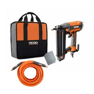 Pneumatic 18-Gauge 2-1/8 in. Brad Nailer w/ CLEAN DRIVE Technology, and Tool Bag, with 1/4 in. 50 ft. Lay Flat Air Hose