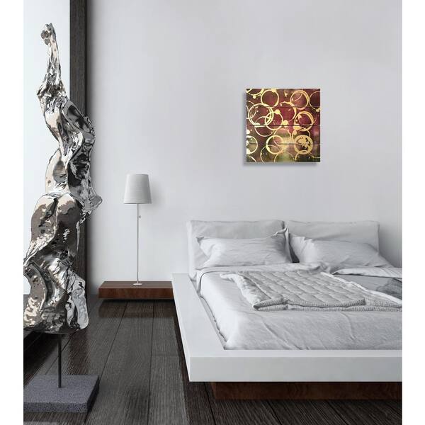 Wynwood Studio 14 in. x 14 in. "Wine Gold" By Wynwood Studio Framed Printed Wood Wall Art