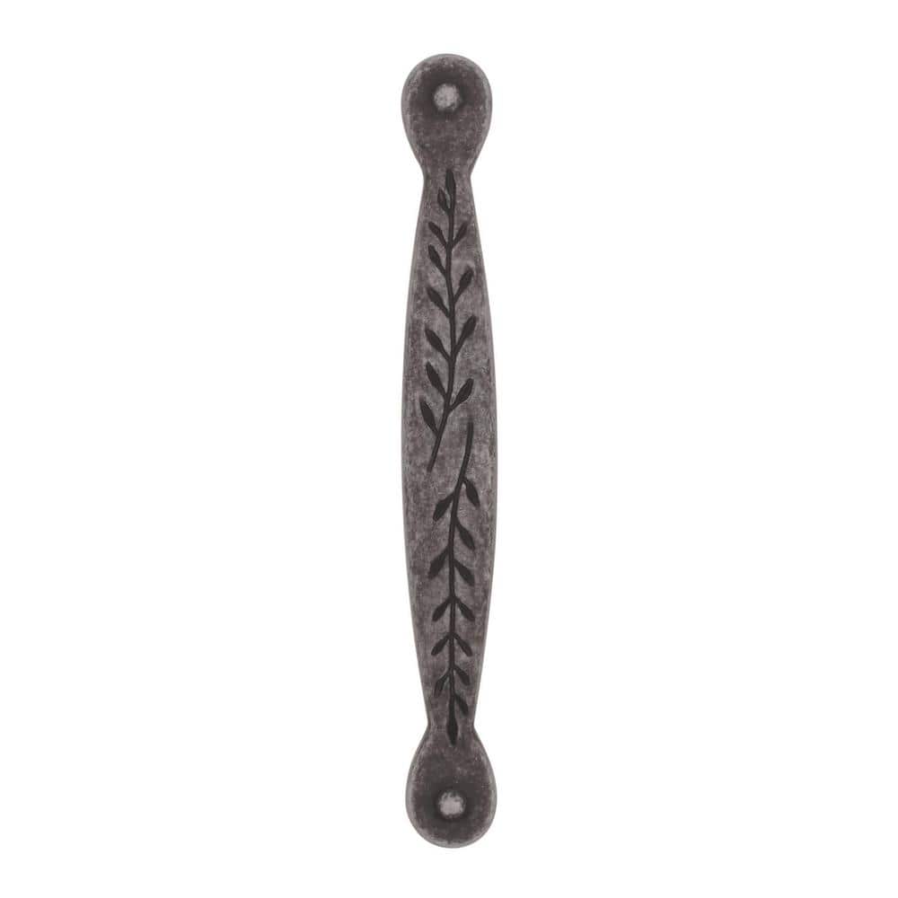 Wrought Iron Dark Leaf Motif Bar Pull