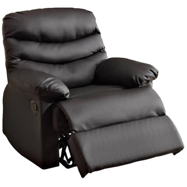 Furniture of America Pleasant Valley Black Bonded Leather Recliner
