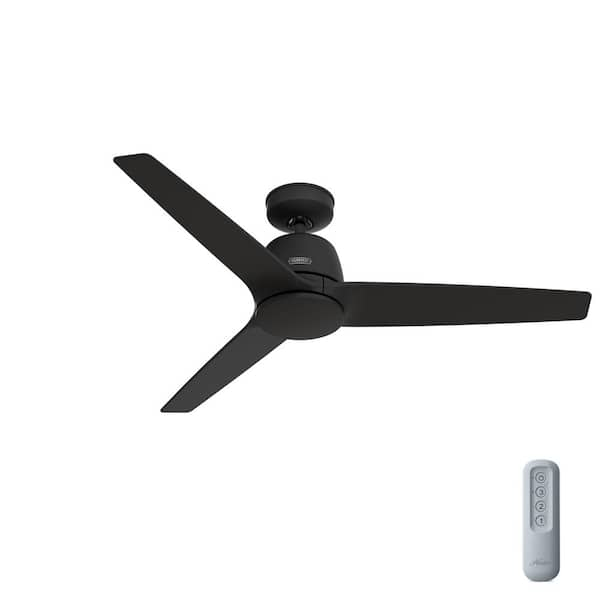 Hunter Malden 52 in. Indoor Ceiling Fan Matte Black with Remote Included For Bedrooms