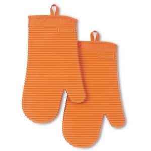 Ribbed Soft Silicone Honey Oven Mitt Set (2-Pack)