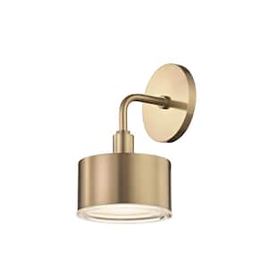 Nora 1-Light Aged Brass LED Wall Sconce