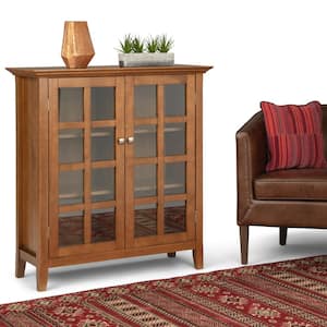Acadian Solid Wood 39 in. Wide Transitional Medium Storage Cabinet in Light Golden Brown