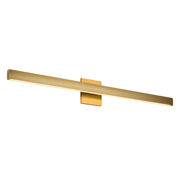 KUZCO Vera 38-in 1 Light 38-Watt Brushed Gold Integrated LED Vanity Light