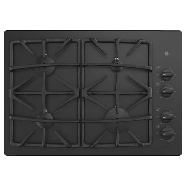 GE 30 in. Gas Cooktop in Black with 4-Burners including Power Boil Burner