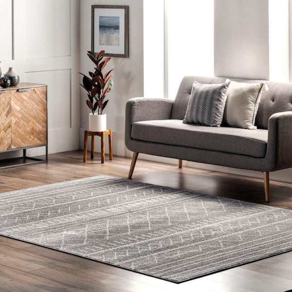 Arielle Trellis Moroccan Grey 5 ft. x 8 ft. Indoor Area Rug