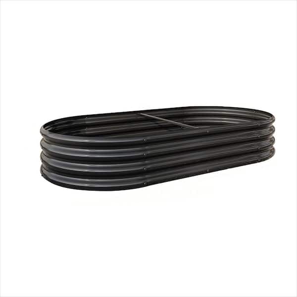 89 in. L x 44.6 in. W x 11.4 in. H Outdoor Rust Resistant Black Galvanized Metal Raised Garden Bed