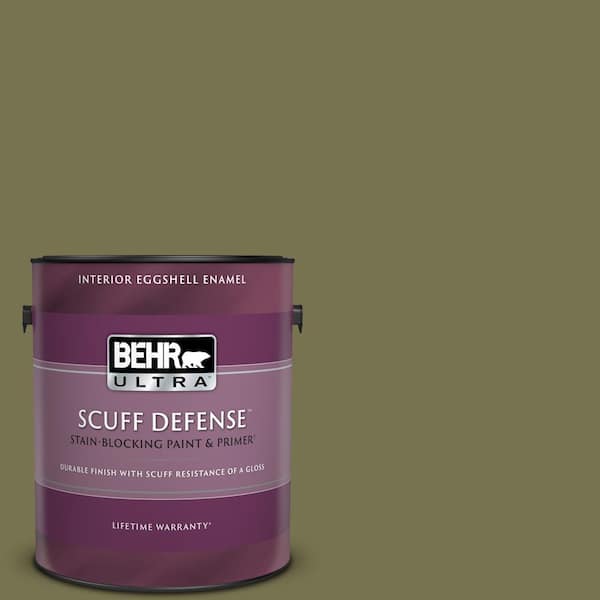 BEHR ULTRA 1 gal. #S350-6 Truly Olive Extra Durable Eggshell Enamel Interior Paint & Primer