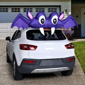 Purple Halloween Inflatable Bat Car Trunk Decor Made of Polyester