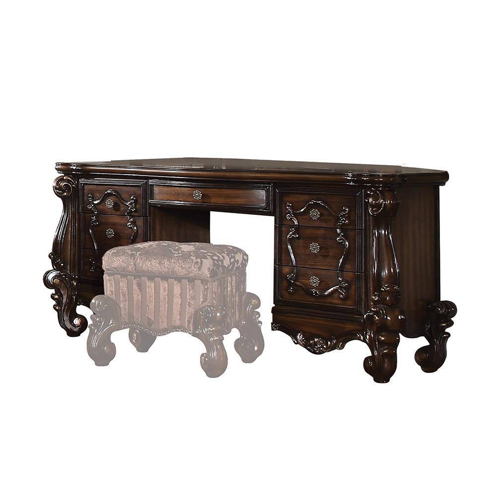 Acme Furniture Versailles Cherry Oak Vanity Desk 31 in. x 21 in. x 67 in.  21107 - The Home Depot