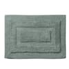 Home Decorators Collection 17 in. x 24 in. Aqua Green Textured Border Cotton Machine Washable Bath Mat, Blue