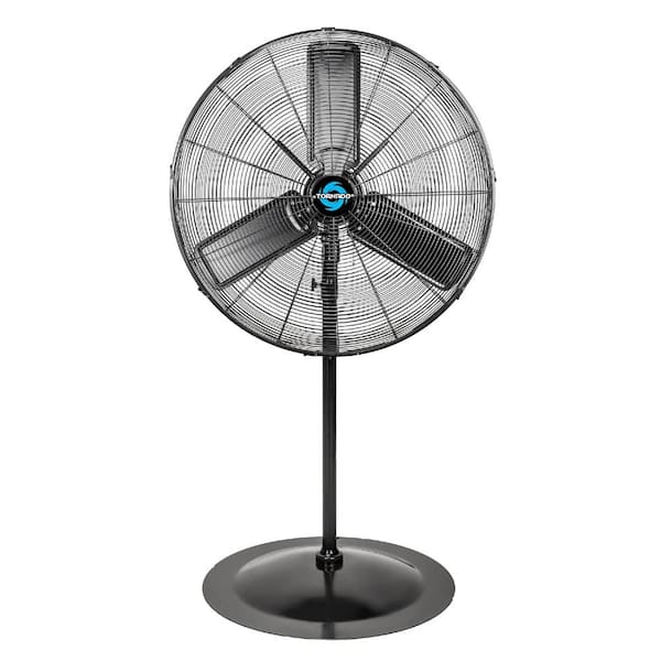 30 in. 2-Speed IPX4 Water-Resistant High Velocity Oscillating Pedestal Fan in Black Outdoor Rated with 10 ft. Cord