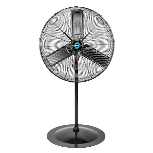 Tornado 30 in. 2-Speed IPX4 Water-Resistant High Velocity Oscillating Pedestal Fan in Black Outdoor Rated with 10 ft. Cord