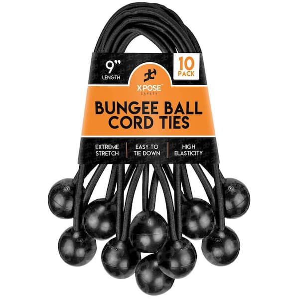 9 in. Ball Bungee - 10 Pack - Black