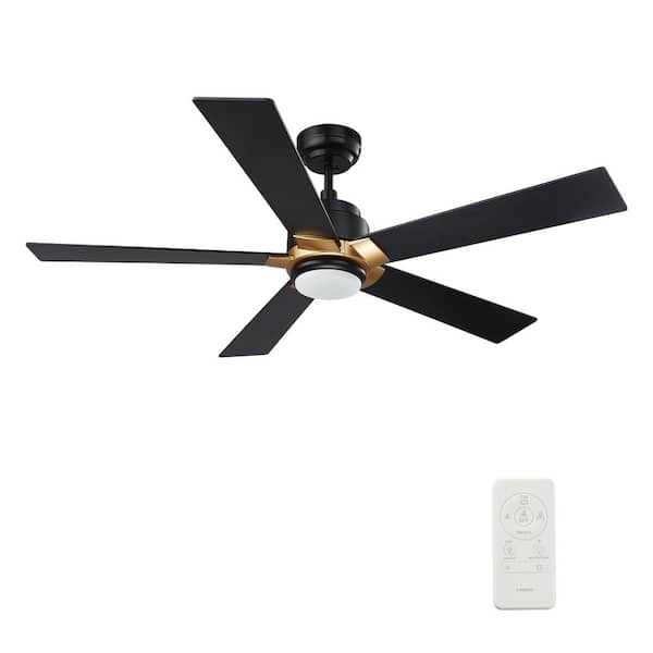 CARRO Aspen II 52 in. Dimmable LED Indoor/Outdoor Black Smart Ceiling Fan with Light and Remote, Works with Alexa/Google Home