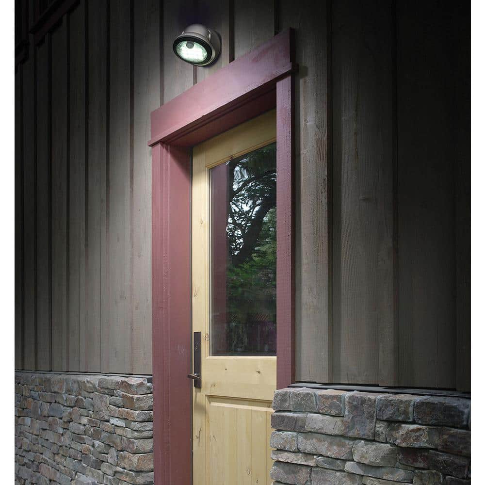 Fulcrum Bronze Motion-Sensing LED Porch Light with Clear Lens