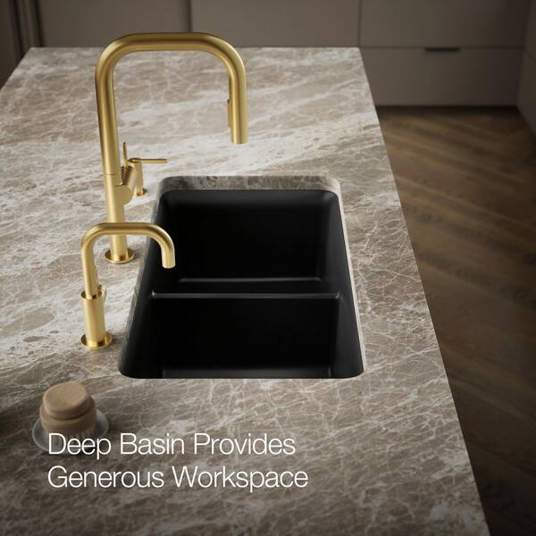 K♢943 とっちん KOHLER Cairn Undermount Neoroc Granite Composite 33.5 in. Double