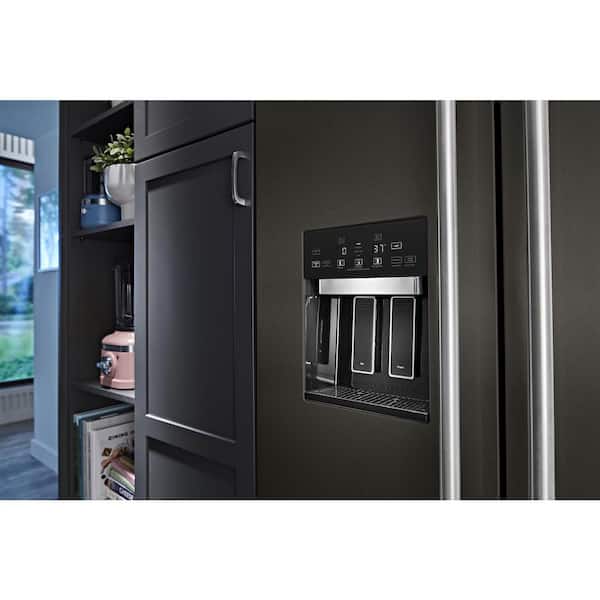 KitchenAid 23.8 Cu. Ft. 36 Counter-Depth French Door Refrigerator with  PrintShield Finish in Black Stainless