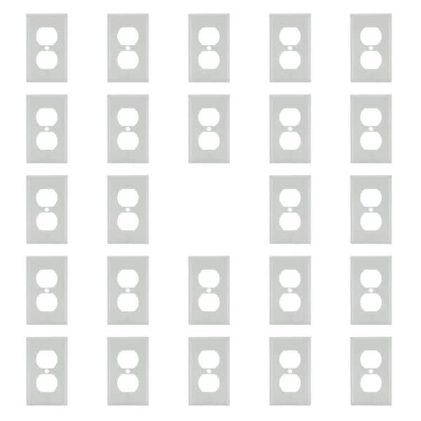 1-Gang Almond Duplex Outlet Plastic Wall Plate (24-Pack)