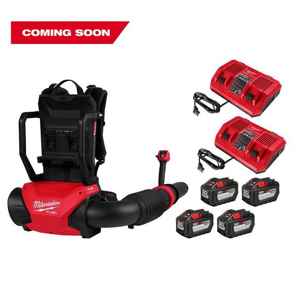 Milwaukee M18 FUEL 155 MPH 650 CFM 18V Brushless Cordless Dual Battery Backpack Blower Kit w/(4