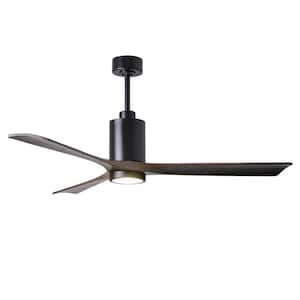 Patricia 60 in. Integrated LED Indoor/Outdoor Matte Black Ceiling Fan with Light with Remote Control and Wall Control