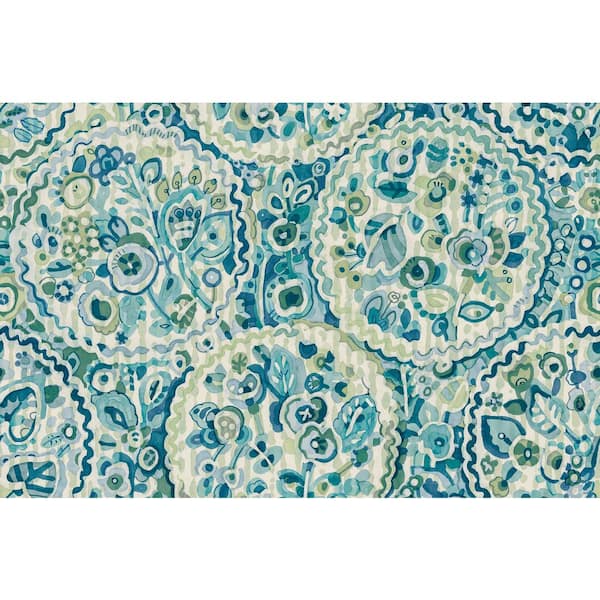 Unbranded Blue Teal Camille Peel and Stick Wallpaper Sample
