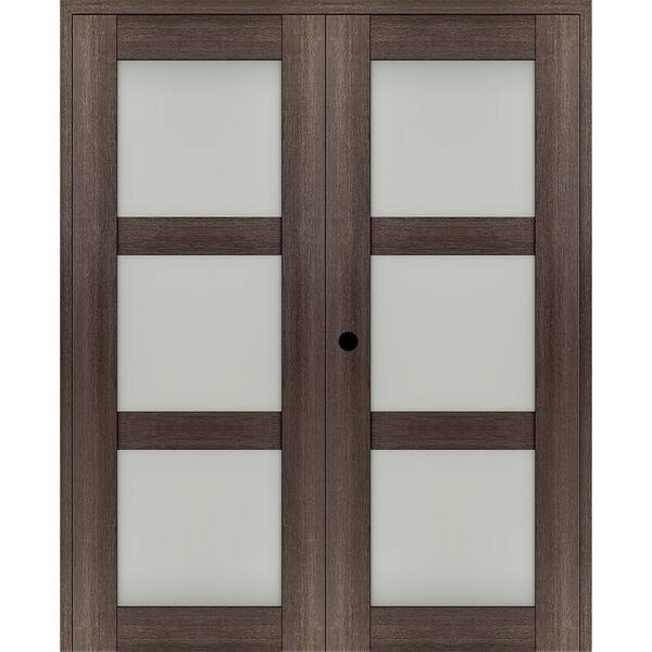 Reviews For Belldinni Vona 72 X 96 Right Hand Active 3 Lite Frosted Glass Veralinga Oak Wood