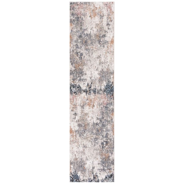 Jasmine 2 ft. x 9 ft. Gray/Taupe Distressed Marble Runner Rug