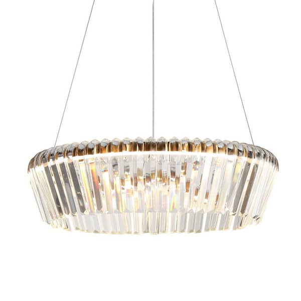 1 Light Dimmable Integrated LED Gold Drum Chandelier