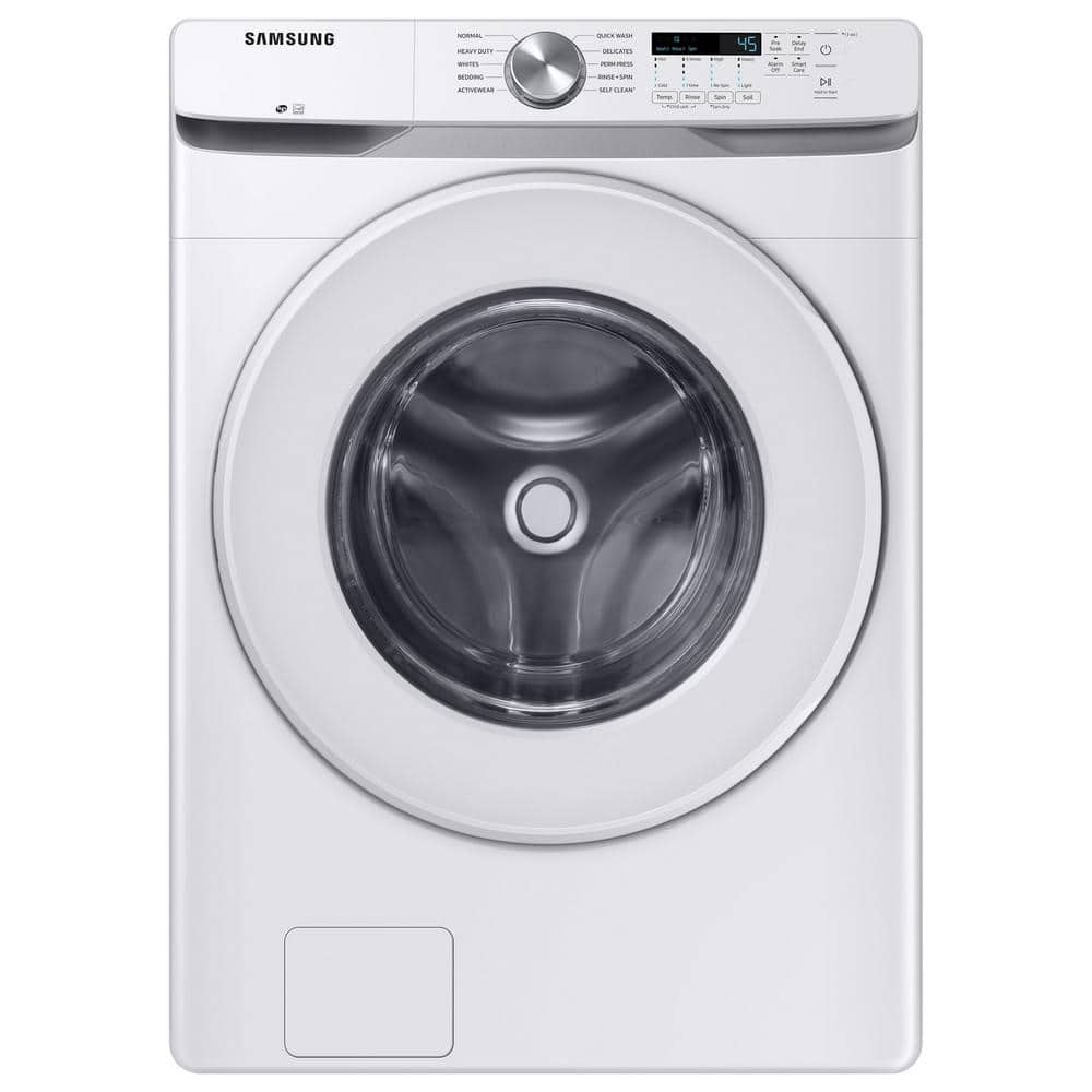 Samsung 4.5 cu. ft. High-Efficiency Front Load Washer with Self-Clean+ in  White WF45T6000AW - The Home Depot