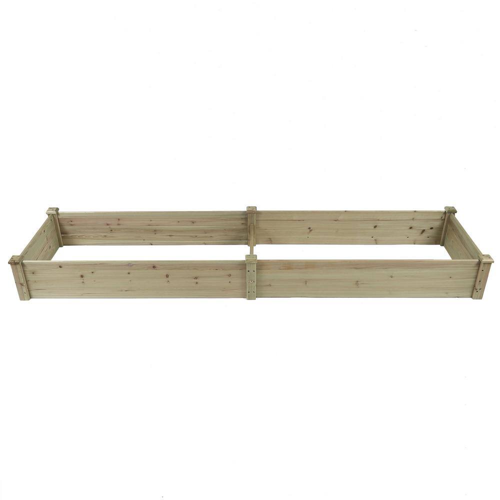 LuxenHome 8 ft. x 2 ft. Wood Raised Garden Bed-WHPL884 - The Home Depot