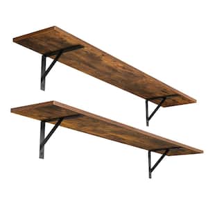 47in. W x 8 in. D Floating Decorative Wall Shelf Set of 2, Extra Large Wall Storage Ledges with Sturdy Metal Brackets