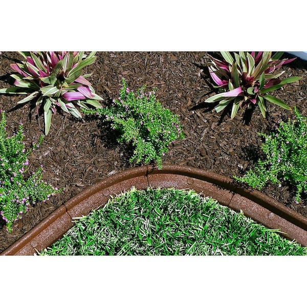 Vigoro Landscape Edging EcoBorder Grey Rubber Flexible Garden Sturdy 6 Pack 4 ft 