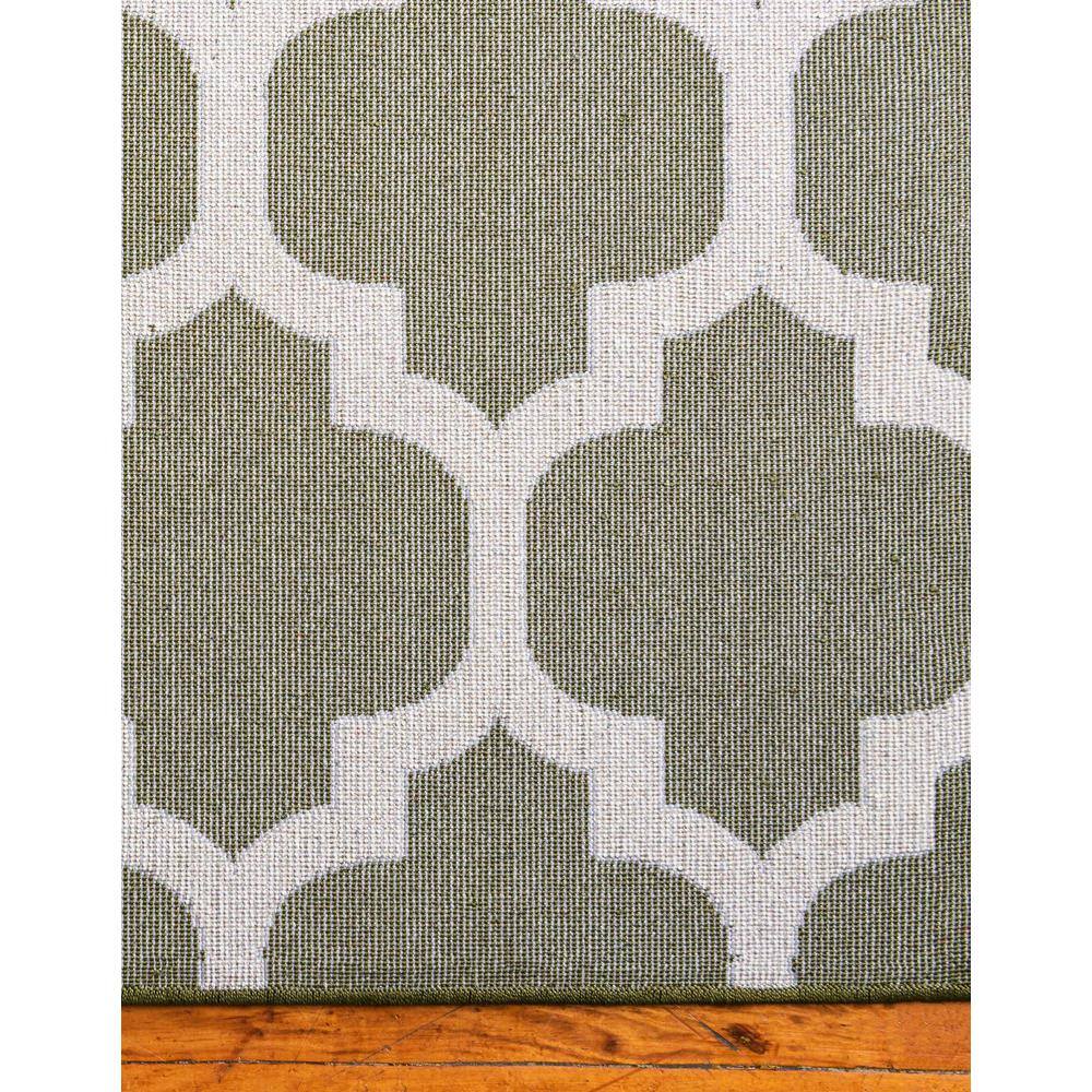 Elegant Dark Green Trellis Synthetic Indoor Rug, Stain-Resistant and Washable