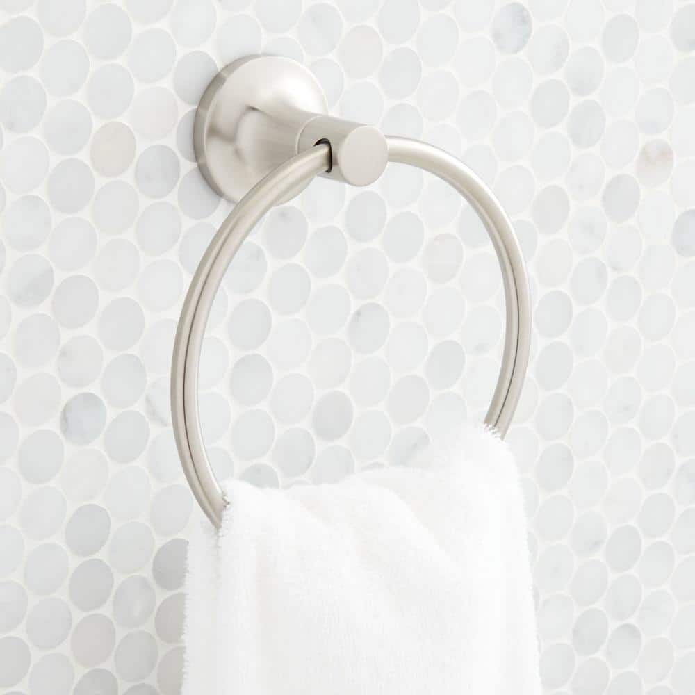 Brushed Nickel Round Wall Mounted Towel Ring