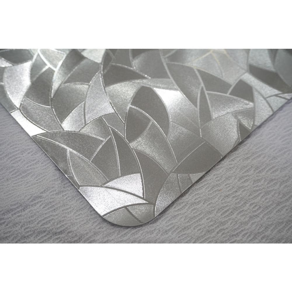 Silver Leaf Design Vinyl Placemats Set of 4
