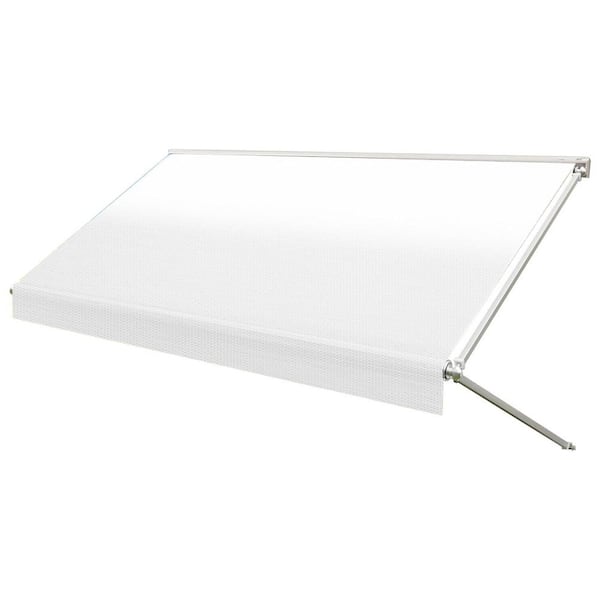 10FT Solid White Premium 4-Ply Vinyl Fabric RV Canopy Replacement Universal Fit Electric & Manual Awning