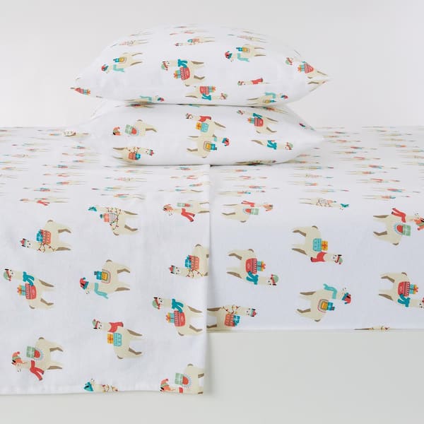 FRESHFOLDS 4-Piece Multi-Colored Turkish Cotton California King Premium Winter Bed Sheet Set