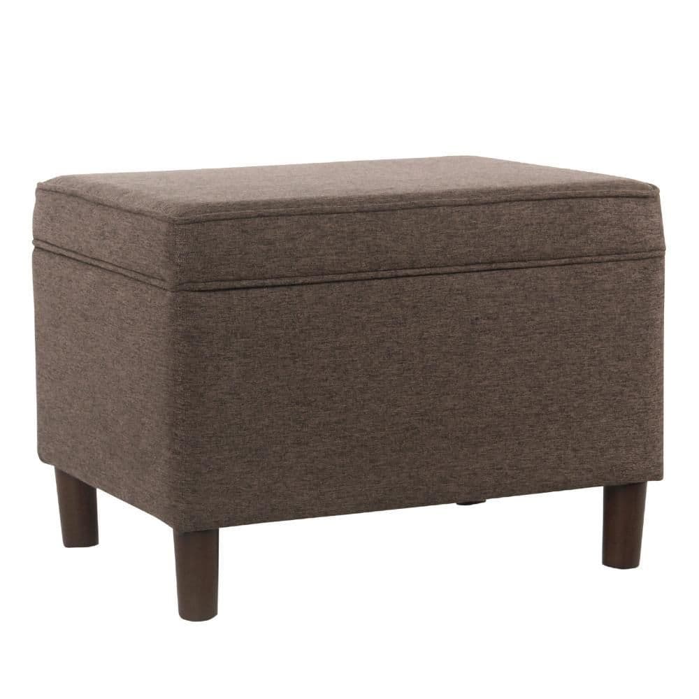 Fero Brown Fabric Rectangle Storage Ottoman price history on PriceWatchPro