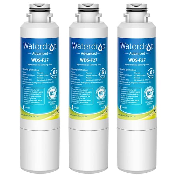 Waterdrop 5231JA2002A Refrigerator Water Filter, Replacement for LG LT500P, GEN11042FR-08, ADQ72910911, ADQ72910901, 3-Pack