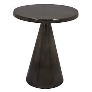 19 in. Black and Gray Round Metal Plant Stand with 1-Tier